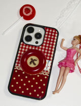 【マグセーフケース】 Vintage Patch Case_Deep Red