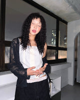 (2color) Daisy Sheer Net Cardigan