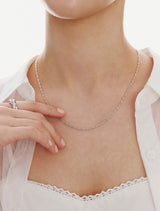 26SS★ Precise Silver (C) Double Rope Chain Necklace