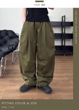 ルーブ コットン カーブド ワイド パンツ