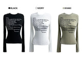  Quiet Poem typo slim fit long sleeve t-shirt (3 colors)