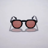 ヴァティックビンテージオプティカルソトデミ/ブラック8mm オレンジティーレンズ　フレンチクラウンシックカットアシテートフレーム