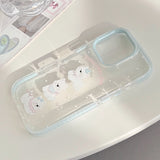 Summer Blue Edge Sweet Cartoon Puppy Jelly iPhone Case
