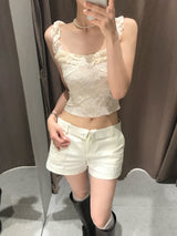 Sugar Dairy Frill Lace Sleeveless Top
