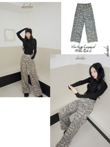 Vintage Leopard Wide Pants