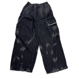crack raw-edge cargo pants