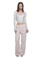 Morning mist ribbon bolero, White