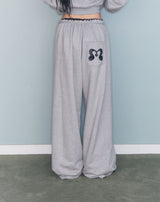 CHECK CONTRAST SWEAT PT GREY