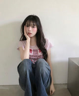 シャドーブルーローブーツカットデニムpt