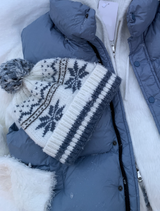 Zero Nine Cozy Snowflake Drop Knit Beanie