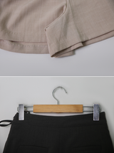 Summer Linen Pleated Ribbon Skirt Pants (3color)