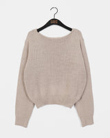Zar off-shoulder lip neck loose fit semi-cropped knitwear