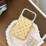 ドーパミン カラー ポルカドット ソフト アイフォン ケース (iPhone 13–17 Series)