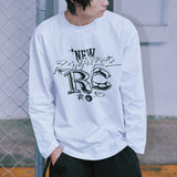 キュビズムフォントロングスリーブTシャツ