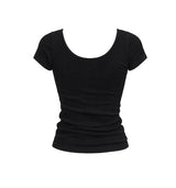 26SS★ [mnem] ME Scoop Neck Baby Tee