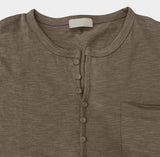 [1+1] Kato Henley Neck Slub Short Sleeve T-shirt