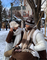 Zero Nine Cozy Snowflake Drop Knit Beanie