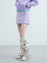 Riverstone plus polka dot skort for women, sweet vacation style slim fit casual mini skirt