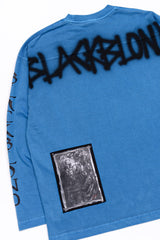 カオスワッペンピグメントロングTシャツ(オーシャンブルー)