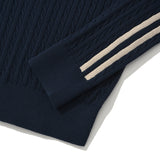 KIRSH PLAIN LINE POINT CABLE KNIT - DARK NAVY   