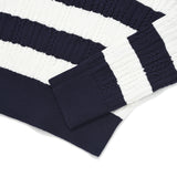 SMALL CHERRY STRIPE CROP KNIT [NAVY]