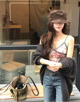 faded autumn washing semi wide denim pants