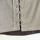 Lace Up Halter Golji T-Shirt  231330483