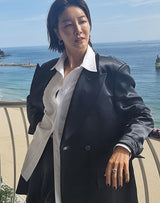 [Worn by Jin Seo-yeon] ツイストウェーブワイド925シルバー+ロジウムメッキサイズ調整リングR050-02H