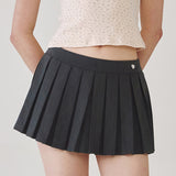 Low-Rise Slim Mini Skirt Pants_Charcoal