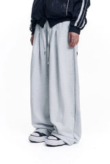 Star Lettering Patch Sweat Pants - White