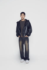 24FW スプレーウォッシングオーバーサイズニット ブラック