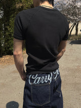 Esther Lettering Denim Pants 3C