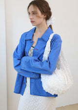 Jeanne Lace Flower Shoulder Bag_White