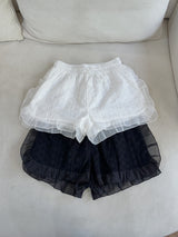 シフォンフリルバンディングレースショートパンツ