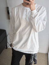 [A-T0042] レイヤードヘンリーネックTシャツ (3色)