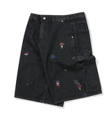 26SS★ Mushroom Stitch Bermuda Denim Pants