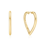 large heart hoop 14k gold plating + 925 silver earrings E064-07G