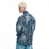 Washed Painted Check Shirt - NAVY