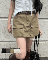 フィールドカードポケットミニスカート & ベルトセット (4 colors)