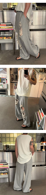 [S/S]デストロイドバンディングスウェットパンツ(2color)