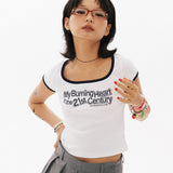 BN Heart Back cut-out crop T-shirt  [2Color]
