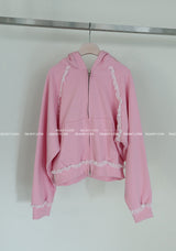 Levit Frill Lace Hooded Zip-Up