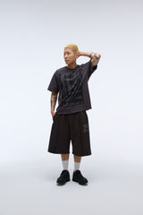 Weekend warrior typography printing washing short pants (Charcoal)