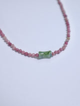  All surgical steel rhodonite natural gemstone choker