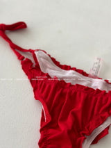 a frill ribbed bikini