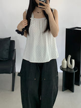 Liam Shirred Sleeveless Blouse