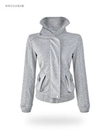 Silver Melange High-Neck Jacket 