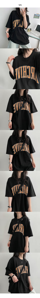 [H&L] Crack Archive Boxy Short-Sleeved T-shirt