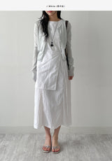 Joanne Nylon Sleeveless Wrap One Piece Long