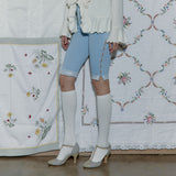 SIDE HOLE CAPRI PANTS_LIGHT BLUE